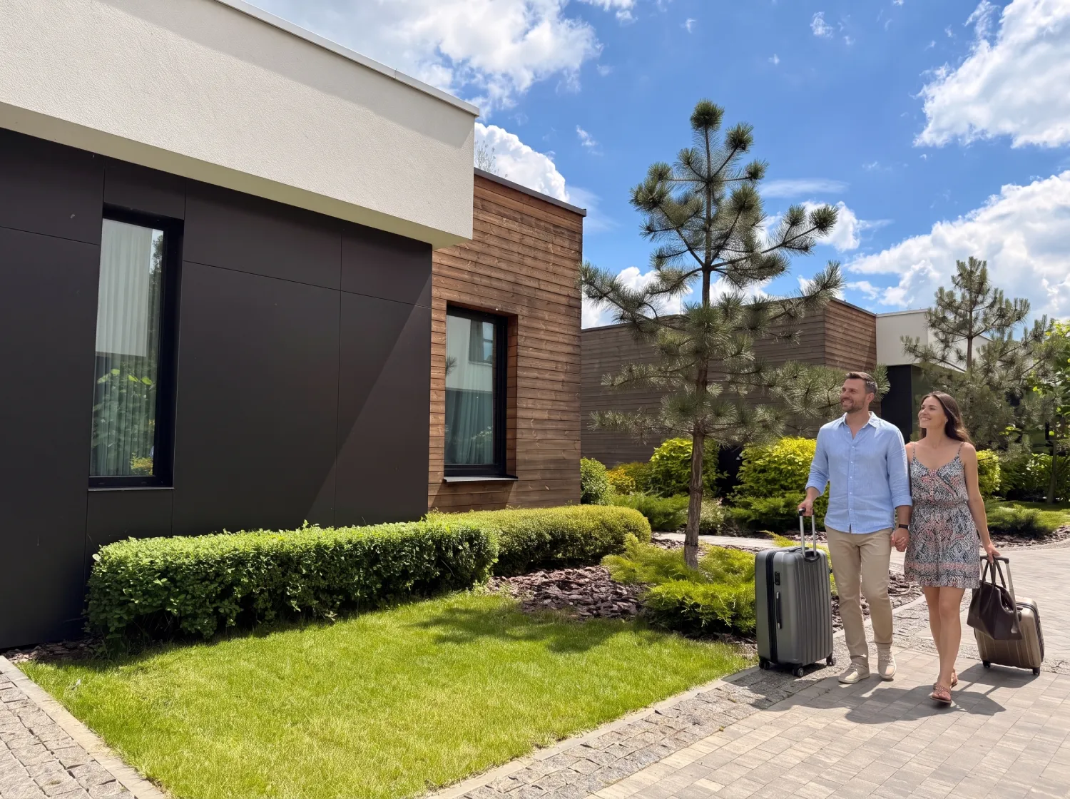 Пара прибуває у Lakes Places Villas - Київ - вілла в Осокорках